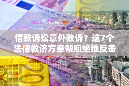 武汉借款诉讼意外败诉？这7个法律救济方案帮您绝地反击！