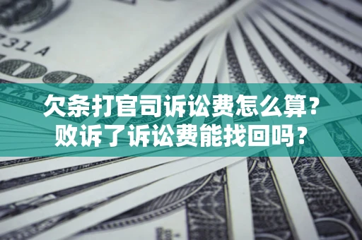 武汉欠条打官司诉讼费怎么算？败诉了诉讼费能找回吗？