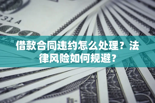 武汉借款合同违约怎么处理？法律风险如何规避？